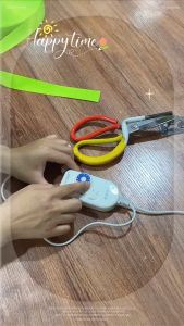 Kéo cắt vải nhiệt hãng COPPS có nút điều chỉnh chống tưa vải được sử dụng trong nghành may