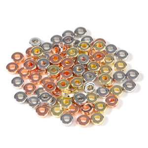 100pcs/lot 6/8mm CCB Big Hole Spacer Beads Flat Round Loose Spacer Beads For Jewelry Making DIY Necklace Bracelet Accessories