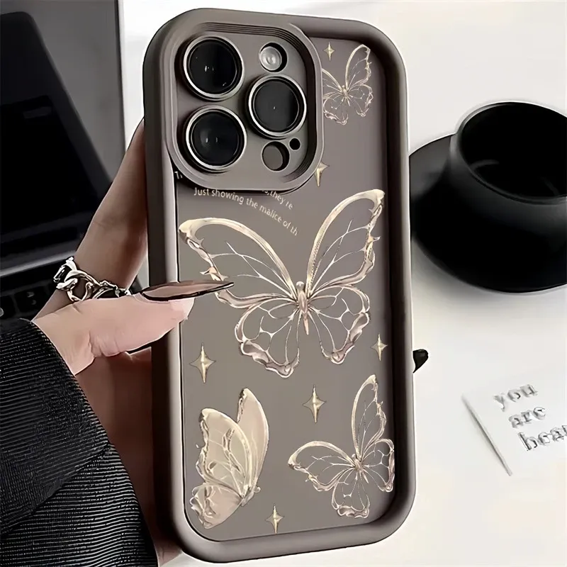 Coque Butterfly Silicone Pour Xiaomi Redmi Note 12/11, Poco X6 Pro, 13T
