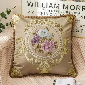 European Jacquard Classical Sofa Pillowcase Home Office Living Room Decor Nap Pillow Car Waist Support Backrest