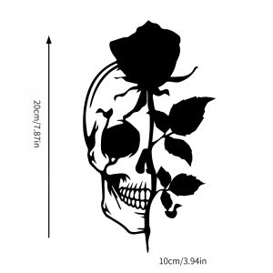 CIFbuy | CIFBUY Gothic Skull Rose Iron Wall Art Metal Sculpture Decor for Home Living Room Bedroom Dark Vintage Wall Decor