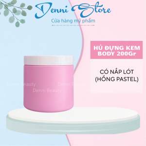 Hủ Nhựa Đựng Kem Body 200g Màu Hồng Pastel Dễ Thương - mỹ phẩm Denni HC55