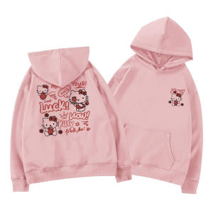 SUOSHE | Cute Kitty Print Hoodie for Men and Women