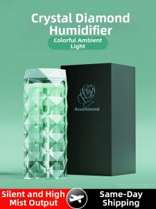 Portable Crystal Humidifier USB Charging Night Light for Bedroom Office Desktop Air Purifier Mini Spray for Student Dormitory Baby Car