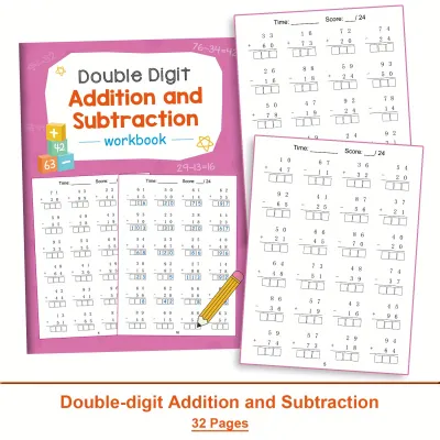 Double Digit Addition and Subtraction Workbook Maths Skills Primary School Training Book Arithmetic Competition Teaching Aids
