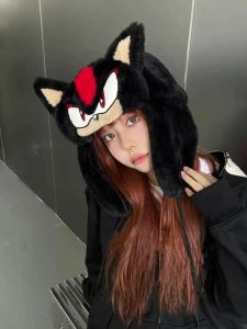 Y2K Fashion Ushanka Hat Black Cartoon Hot Sale Mens Winter Womens Cap Trapper Woman Ski Hat Earflap Hat & Hat with Earflaps