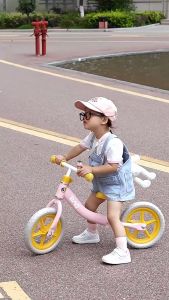 Bayoo Push Bike for Kids Pedal-Free Balance Bike Ride on Toys Height Adjustable Bicycle for Kids