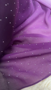Ombre Hijab for Women – Stylish Hijab with Stonework | Modest Fashion for Weddings Evening Events & Special Occasions