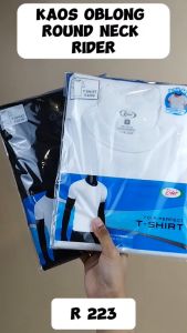 Kaos Dalam Pria Oblong R-Neck RIDER R 223 BW Hitam Isi 1Pcs