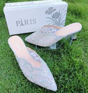 Selop Sepatu Sandal Pesta Heels Pengantin Wedding Wanita Paris Import Kode