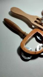 Alat Musik Mainan Anak Tamborin Kecil Kecer Kecrek Icik Icik Bahan Kayu Natural tamborin anak murah