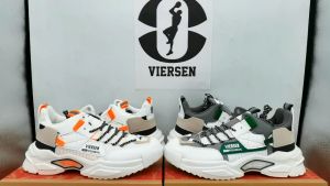 VIERSEN men running sports shoes summer walking breathable sneakers 2024 trend bursting red youth old did shoes