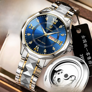 Transparent Bottom Automatic Pure Mechanical Watch Tourbillon Genuine Goods Stainless Steel Double Calendar Luminous Waterproof Watch Men Butterfly Clasp