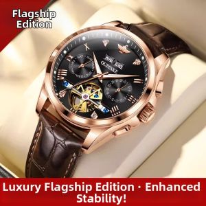 Automatic Mens Mechanical Watch Leather Strap