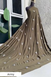 Kain Cringkle Bordir Motif Love / Bridesmaid Kain Cringkle Bordir / Cringkle Embroidery