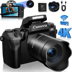 Máy Quay Phim DSLR 4K 64MP WiFi Tự Động Lấy Nét 60FPS Phát Trực Tiếp Với Màn Hình Cảm Ứng 4 Inch Dành Cho YouTube Vlog Và Chụp Ảnh