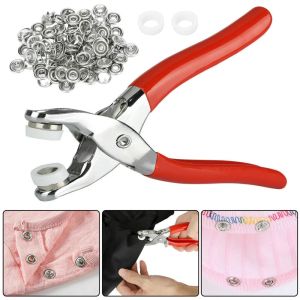 Bộ kìm bấm nút áo quần kèm 100 nút kim loại 95mm kìm bấm khuy khoen ore đa năng tiện lợi