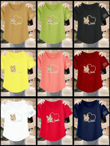 Plue Size Fashion Short-sleeved Top Casual Daily Letter Print Round Neck Chic T-shirt  L2574