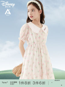 Princess Style Girls Dress Children Skirt Summer New Arrival Little Girl Long Dress Floral Print  Style Polyester Fabric