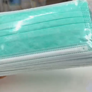 [50 pcs] Green 3-ply face mask for food service and hygiene