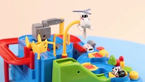 Adventure Car Track Montessori Toys Car Adventure Game Manipulative Rescues Squad Adventure Rail Car Model Racing Educational Toys