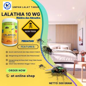 LALATHIA 0025 WG 500 Gram Umpan Racun AMPUH Basmi Lalat Rumah Hijau Praktis Tinggal Tabur Oles Atau Semprot Saja