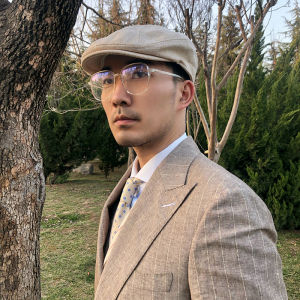 Mens Spring Autumn Thin Breathable Hat Casual Artist Hat Forward Cap Cotton Linen Material Street Style Flat Brim Cap