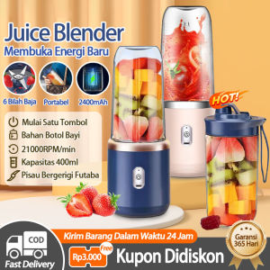 100% Ori Blender Portable Mini Juice Blender 6 Pisau Juicer Portable Usb Pembuat Jus Elektrik Rechargeable Mini Mixer Ice Crusher