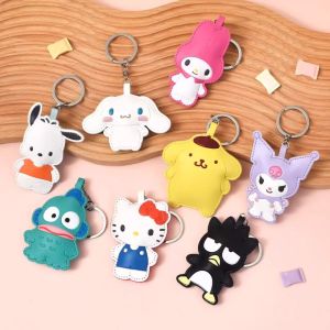 Sanrio | New Japanese Cute Sanrio Cartoon Leather Pinch Keyring Jade Guigou Melody Hello Kitty Melody High Beauty Pendant