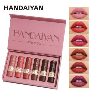 Bộ 6 Son Lì Siêu Lì Màu Sắc Đậm Chất Lì Mịn Như Lụa Không Gây Khô Môi Lâu Trôi Trong Hộp Quà Tặng Bộ Son Dễ Phối Màu