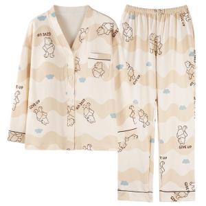 Miiow | Pure Cotton Sleepwear Womens Long Sleeve Home Clothes Set Cute Cartoon Print Comfortable Spring Autumn Outfit MiiOW Cat Person