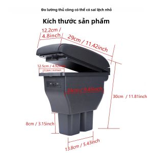 Hộp Bảo Vệ Tay Vịn Trung Tâm Xe Suzuki Jimny 2025 2026 Với Khay Đựng Đồ Tích Hợp Cổng USB Chất Liệu Da Đen Phụ Kiện Nội Thất ABS Dành Cho Phiên Bản XL GL JB74 2/4 Cửa