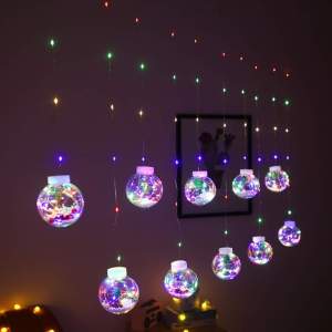Đèn nháy cầu tròn bên trong có hình ông già noel trang trí giáng sinh trang trí noel