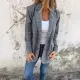 Fashionable Casual Women's Tweed Jacket Cardigan Autumn/Winter Lapels Loose Fit Cross-Border European American Style Coat. 