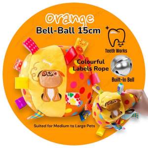 fourlittlepaws SG Stock Plush Football | Built In Bell | Teething Toys | For Cat & Dog