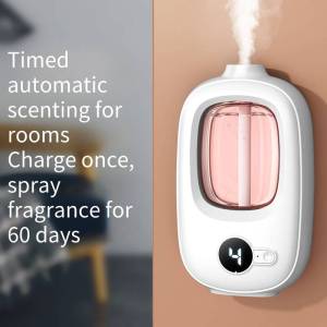 [Same Day Ship] Essential Oil Aromatherapy Machine Rechargeable humidifiers Digital display Fragrance Machine Air Freshener Fragrance Essential Oil Diffuser For Household Home Living Toilet Deodorant