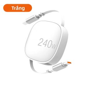 elough | Cáp Sạc Nhanh Type C To Type C PD 240W Có Thể Thu Gọn USB C To USB C Dành Cho iPhone 17 Máy Tính Bảng Huawei Laptop - Hợp Kim Nhôm TPE/TPU