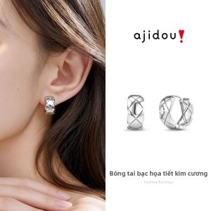 ajidou | Bông Tai Kim Loại Sang Trọng Hình Kim Cương Vàng Đa Dụng