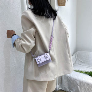 Túi Đeo Chéo Vuông Mini Thời Trang Cho Nữ Túi Đeo Vai Đơn Thời Trang Mùa Xuân Hè Túi Xách Da PU Mềm Màu Trơn Phong Cách Hàn Quốc