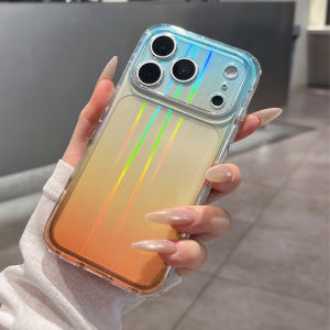 Ốp Điện Thoại iPhone Trong Suốt Nhiều Màu Sắc Hiệu Ứng Cầu Vồng Chống Sốc Bảo Vệ Camera Chống Xước Nhẹ Dành Cho 17 16 15 Pro Max