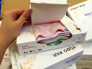 Soft Coral Fleece Hand Towels for Kids 10 Pieces Toddler Face Towels Nursery Soft Absorbent Children Towels Macaron Colors