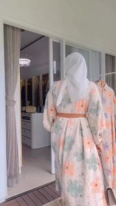 K-FASHION Gamis Zoya Terlaris Rayon Cringkle Airflow Busui resleting depan Baju Muslim Wanita Motif