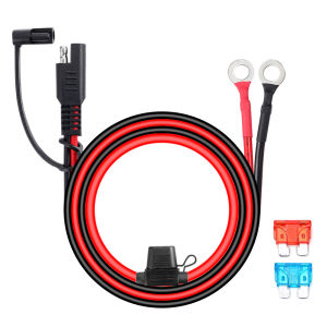 สายเคเบิล SAE แบบปลดเร็ว1/2ชิ้นพร้อมขั้วต่อฟิวส์ O อะแดปเตอร์ต่อเครื่องชาร์จแบตเตอรี่ขั้วต่อ16AWG