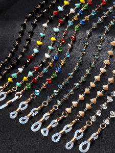 Fashionable Triangular Crystal Eyeglass Chain Womens Sunglasses Rope Elegant Reading Glasses Chain Mask Earphone Chain