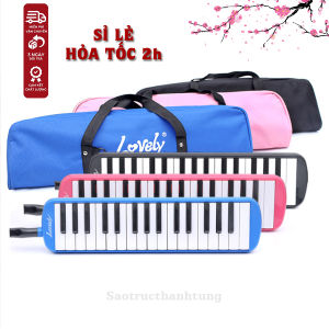 Kèn phím Melodica Melodion 32 phím 37 phím đen xanh hồng cho học tập biểu diễn - Tặng đầy đủ phụ kiện - Kho sáo trúc Việt Nam