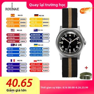 RDUNAE RA01 Quân Đội Retro Nam Đồng Hồ Thạch Anh Dạ Quang Tay K1 Kính Khoáng Thép Không Gỉ 5Bar Chống Thấm Nước Thời Trang Đồng Hồ Đeo Tay