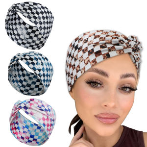 Womens Wide Edge Hairband Crossed Printed Knot Face Wash Accessories Fashionable Hair Ornaments Imported from Overseas