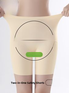 Miiow | High Waist Ice Silk Safety Pants Womens Extended Length Anti-Wear Anti-Light Bottoming Underwear Comfortable Breathable Briefs