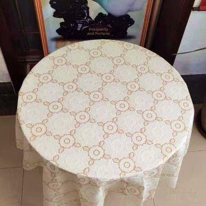 Waterproof Oil-resistant PVC Plastic Tablecloth round Dining Table Cover Home Use Small Circular Table Mat Modern Minimalist Style