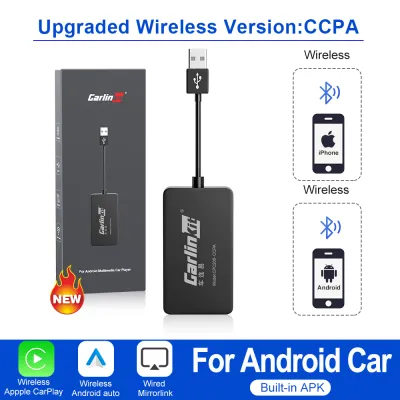 CarlinKit | CarlinKit Wired or Wireless CarPlay Adapter USB Android Auto Dongle for Android Car Multimedia Mirrorlink Waze Spotify Autokit